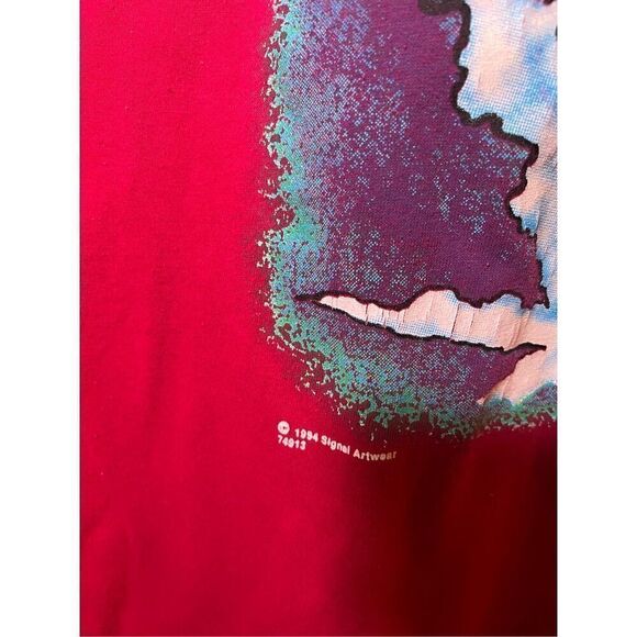 Vintage 1990s Single‎ Stitch  Speeding Shark Frenzy Jet Skis Beach Sick Graphic - Picture 2 of 4